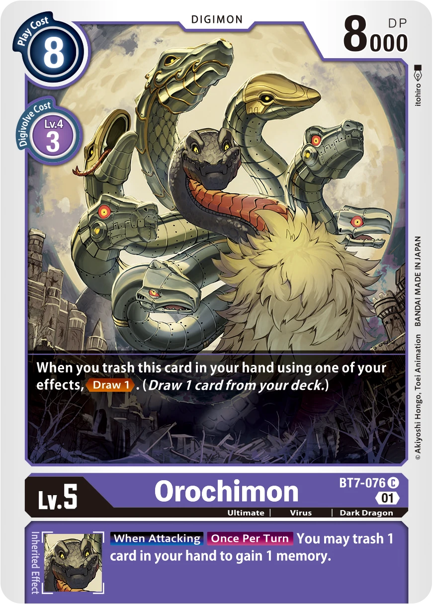 Digimon Card Game Sammelkarte BT7-076 Orochimon