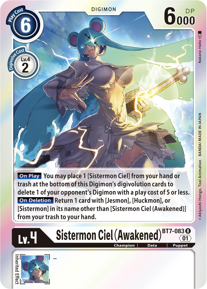 Digimon Card Game Sammelkarte BT7-083 Sistermon Ciel (Awakened)