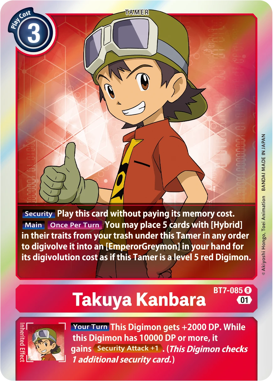 Digimon Card Game Sammelkarte BT7-085 Takuya Kanbara