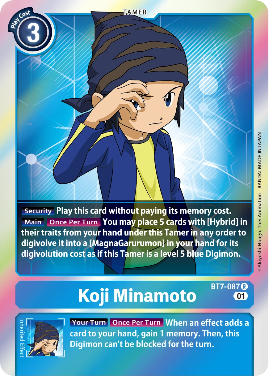 Digimon Card Game Sammelkarte BT7-087 Koji Minamoto