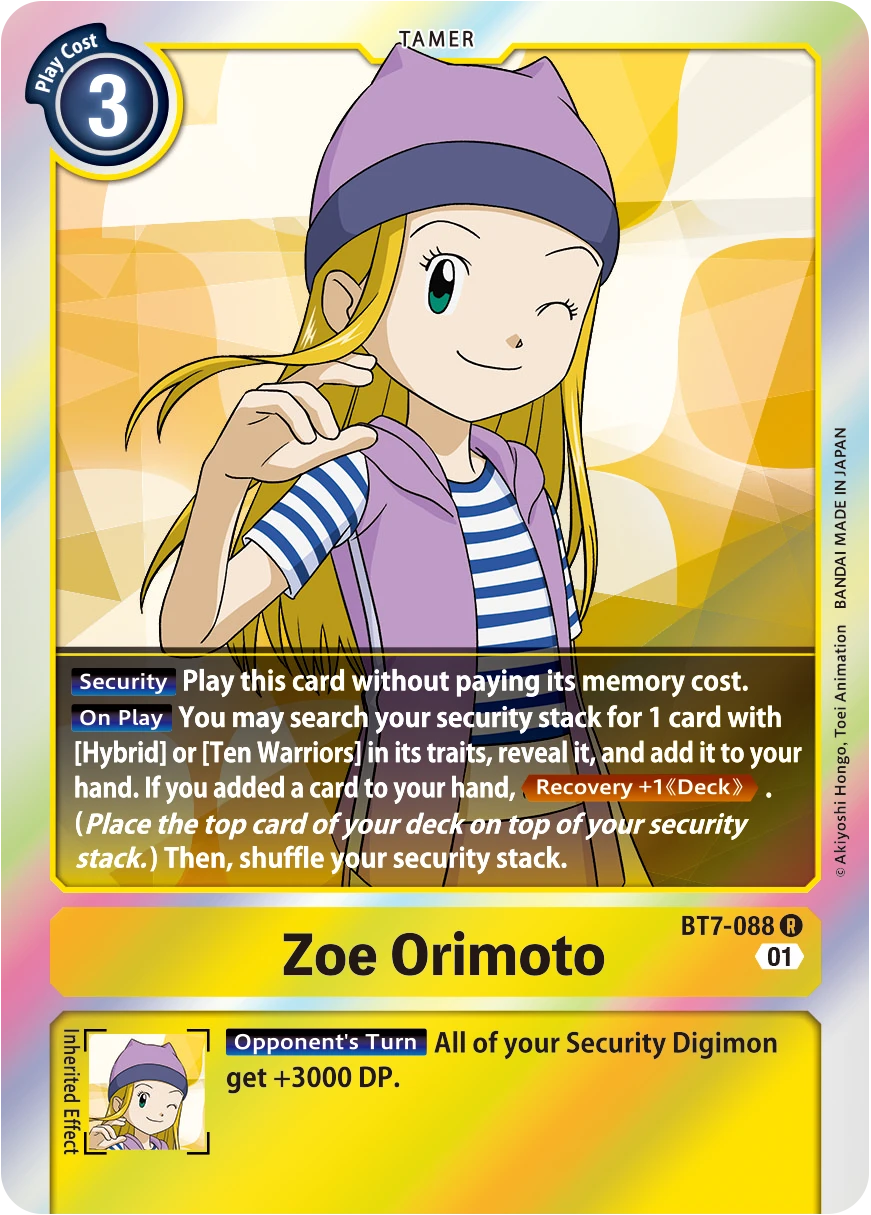 Digimon Card Game Sammelkarte BT7-088 Zoe Orimoto