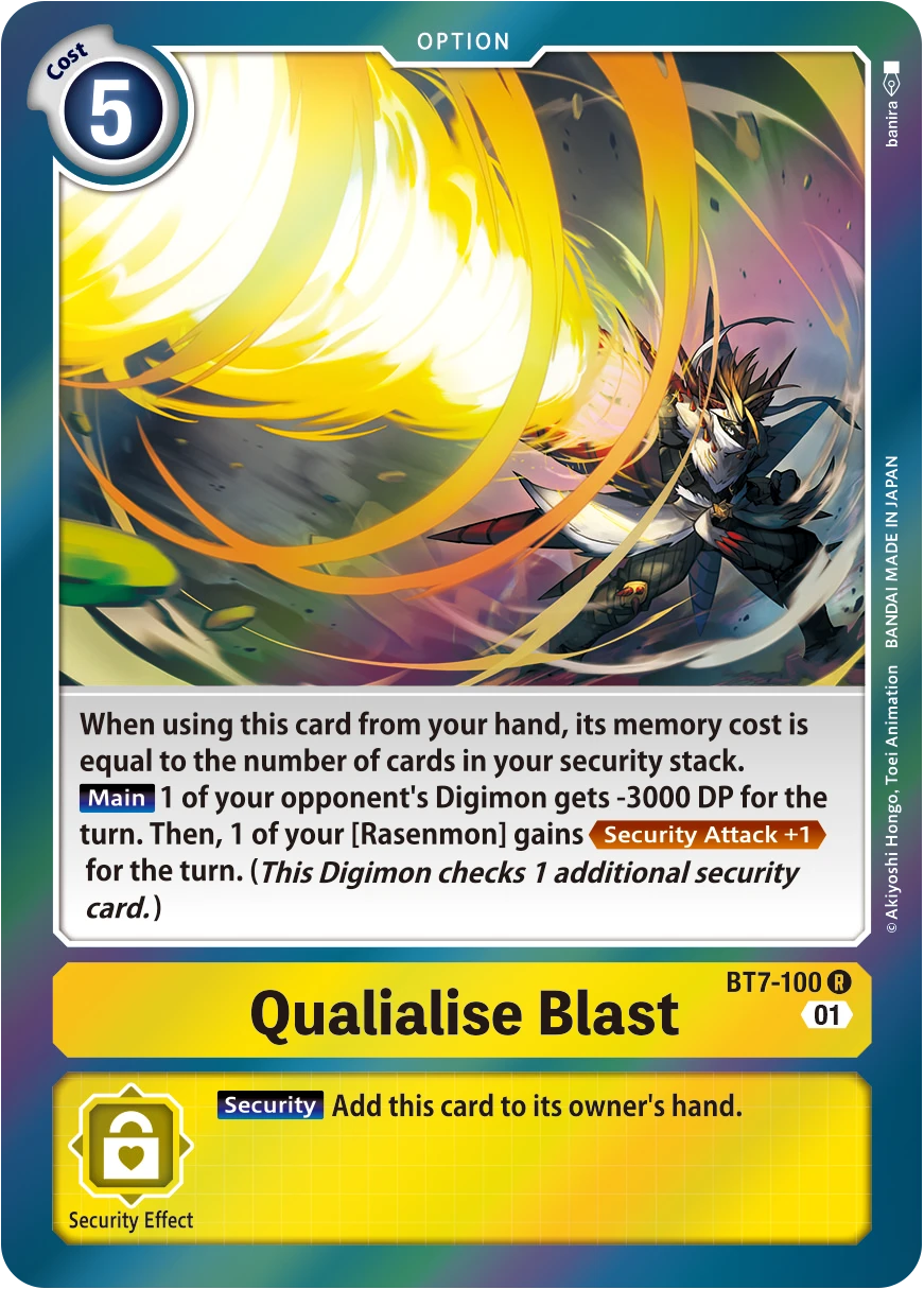 Digimon Card Game Sammelkarte BT7-100 Qualialise Blast