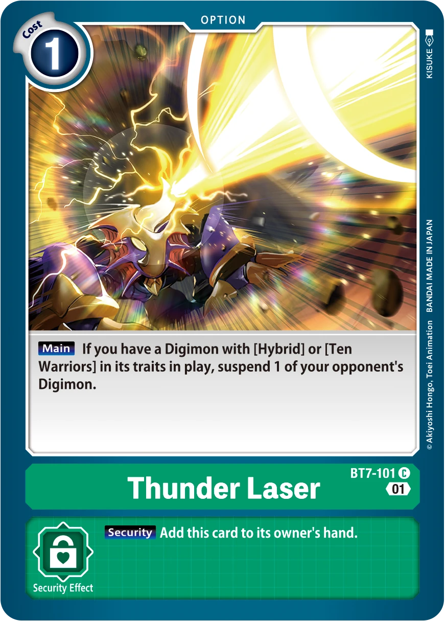 Digimon Card Game Sammelkarte BT7-101 Thunder Laser