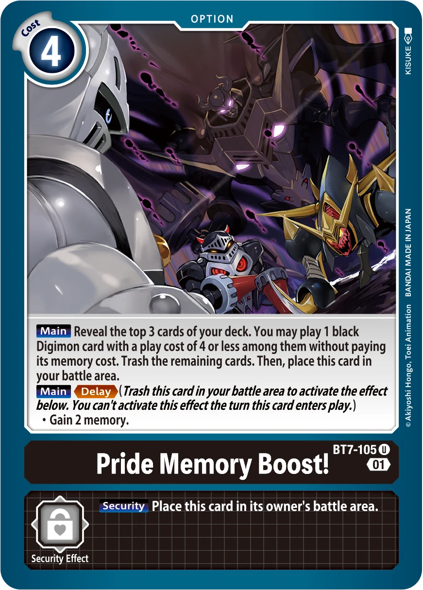 Digimon Card Game Sammelkarte BT7-105 Pride Memory Boost!