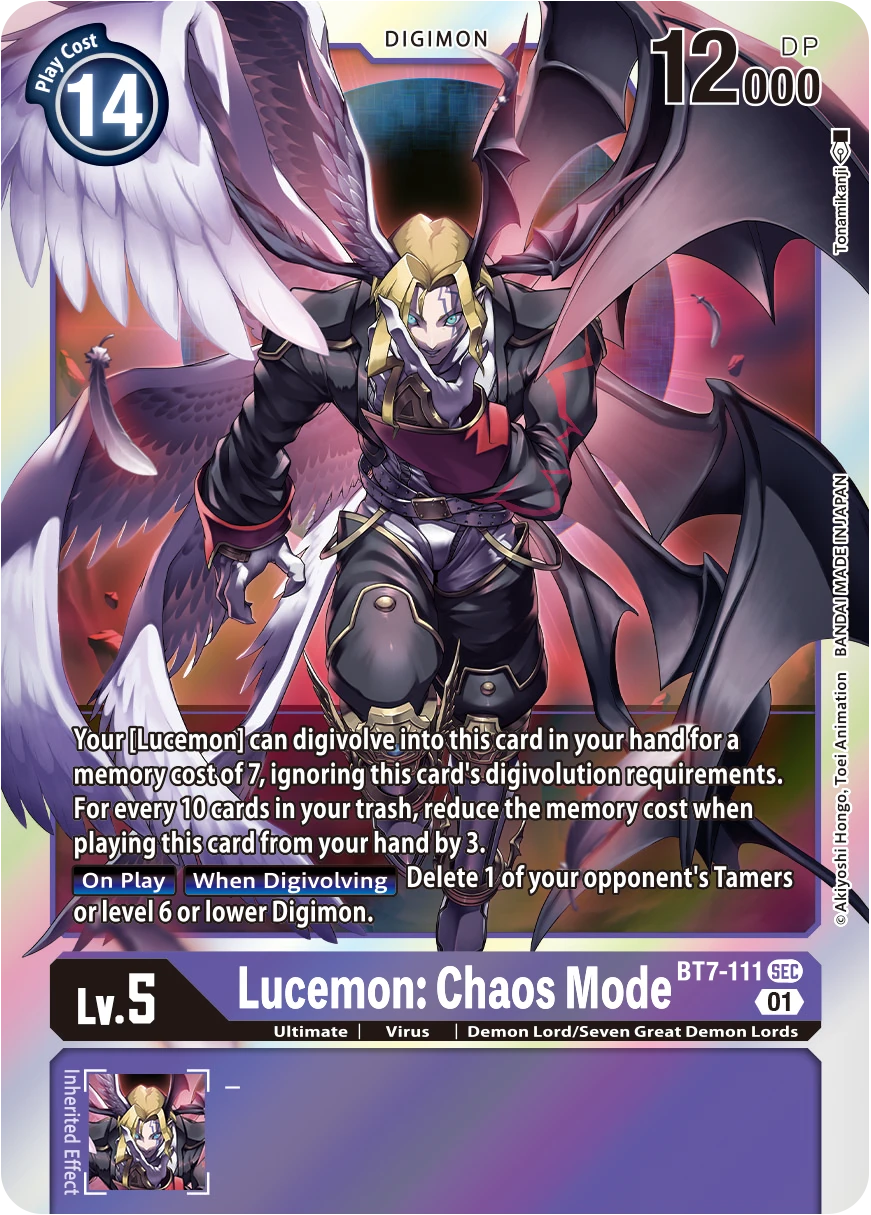 Digimon Card Game Sammelkarte BT7-111 Lucemon: Chaos Mode