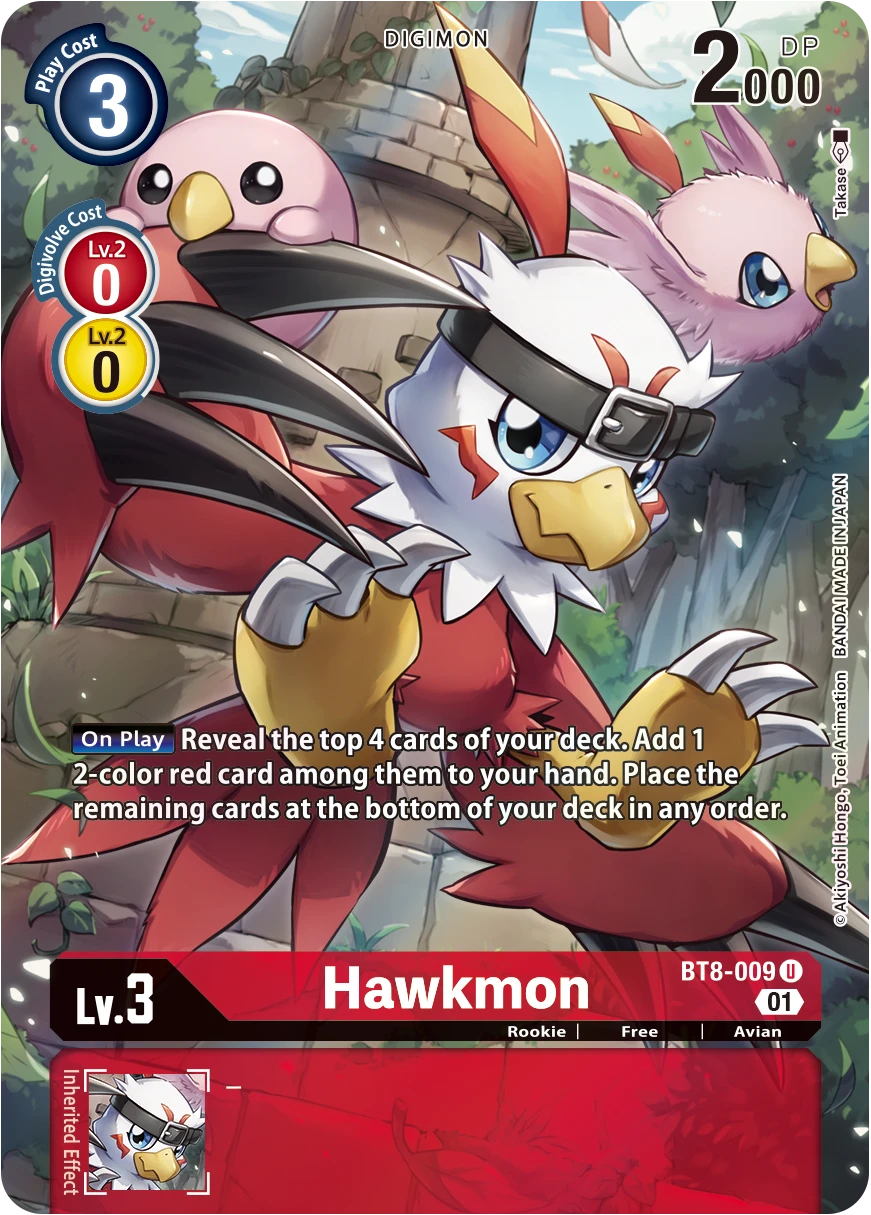 Digimon Card Game Sammelkarte BT8-009 Hawkmon alternatives Artwork 1