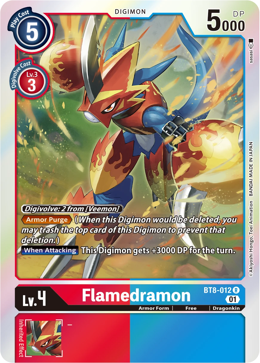 Digimon Card Game Sammelkarte BT8-012 Flamedramon