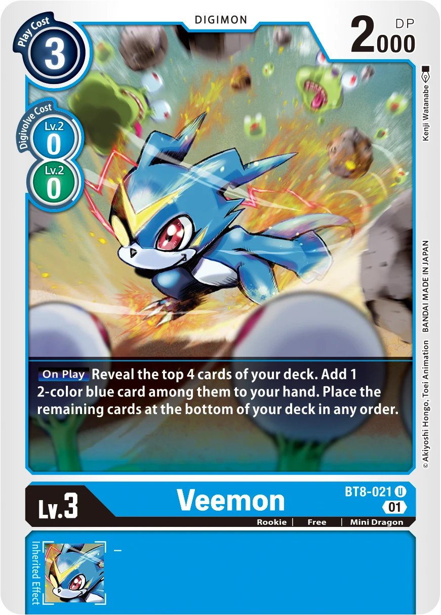 Digimon Card Game Sammelkarte BT8-021 Veemon