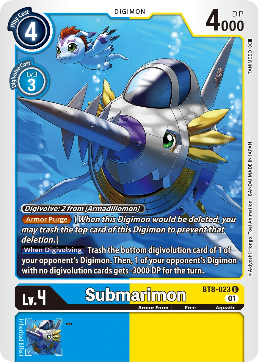 Digimon Card Game Sammelkarte BT8-023 Submarimon