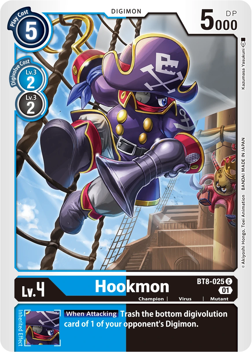 Digimon Card Game Sammelkarte BT8-025 Hookmon