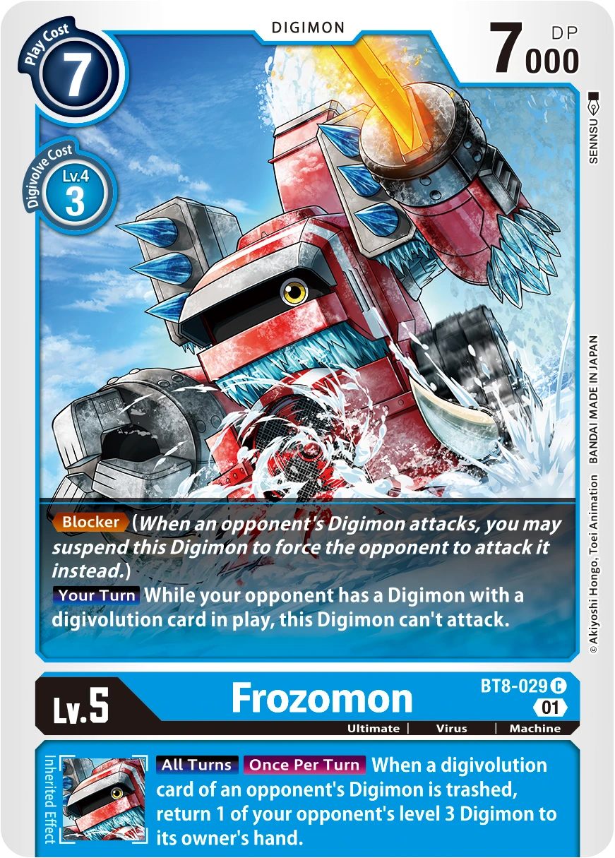 Digimon Card Game Sammelkarte BT8-029 Frozomon