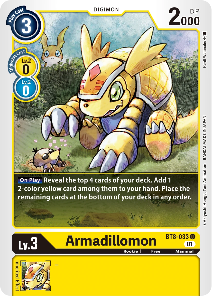 Digimon Card Game Sammelkarte BT8-033 Armadillomon