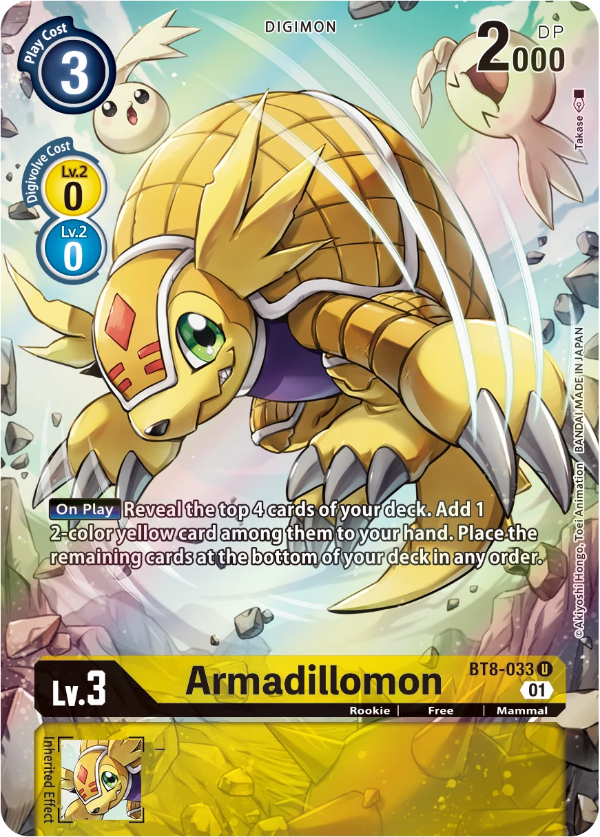 Digimon Card Game Sammelkarte BT8-033 Armadillomon alternatives Artwork 1