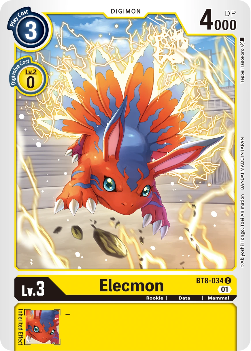 Digimon Card Game Sammelkarte BT8-034 Elecmon