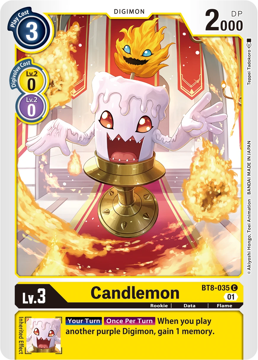 Digimon Card Game Sammelkarte BT8-035 Candlemon