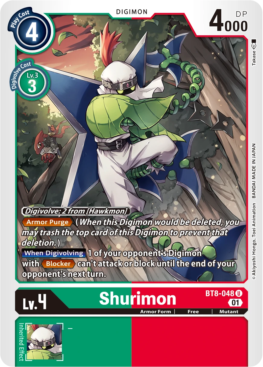 Digimon Card Game Sammelkarte BT8-048 Shurimon