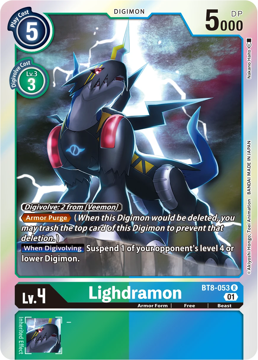 Digimon Card Game Sammelkarte BT8-053 Lighdramon
