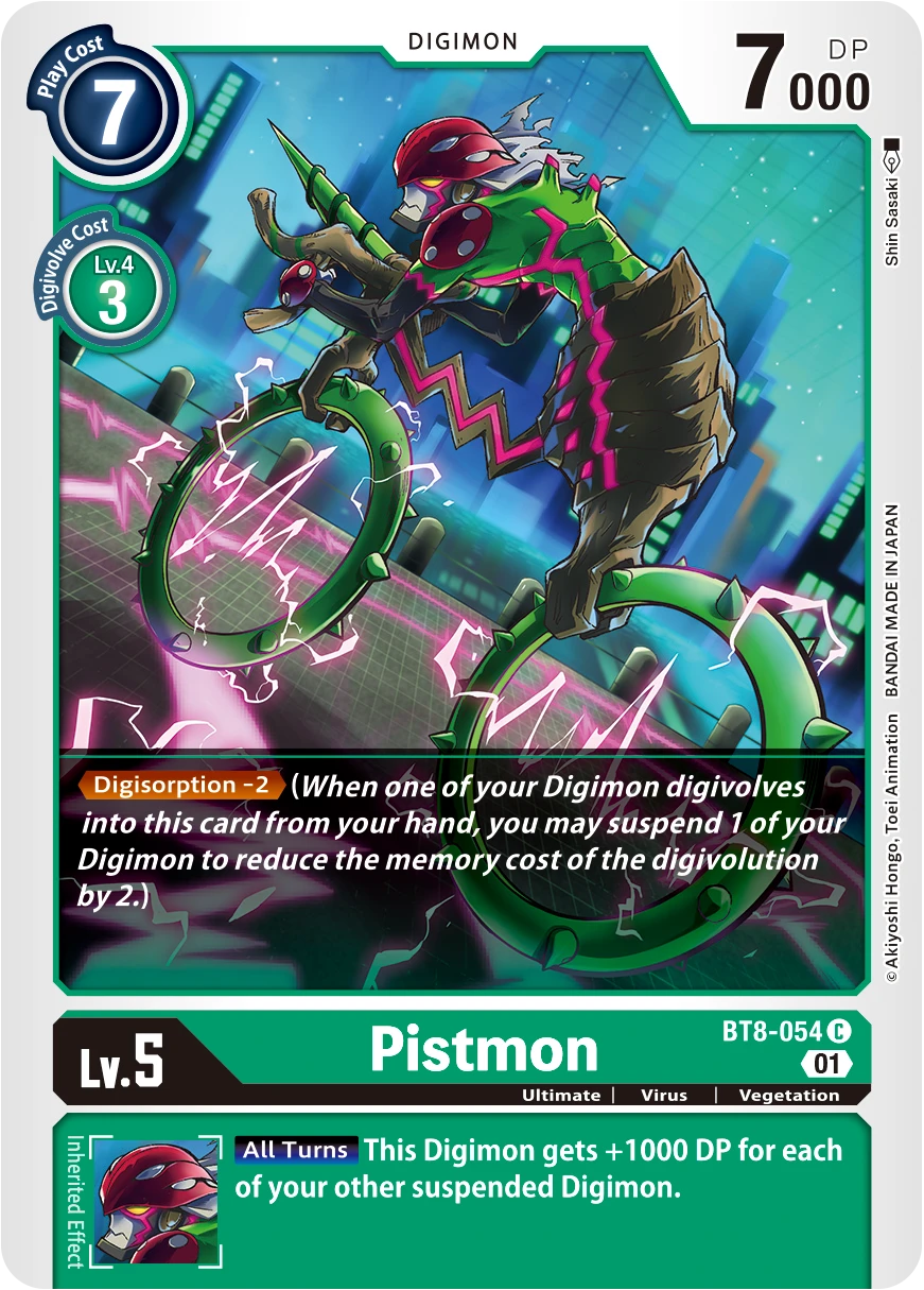 Digimon Card Game Sammelkarte BT8-054 Pistmon