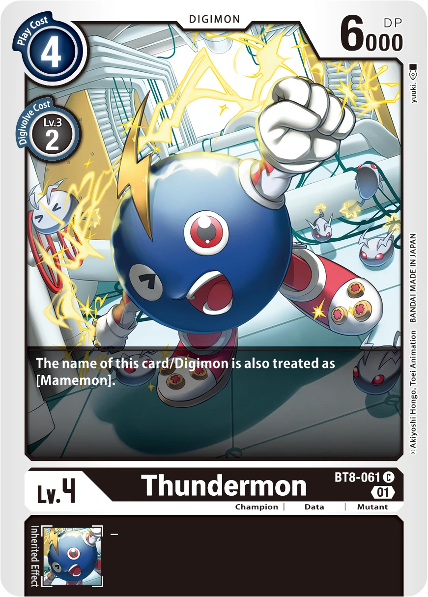 Digimon Card Game Sammelkarte BT8-061 Thundermon