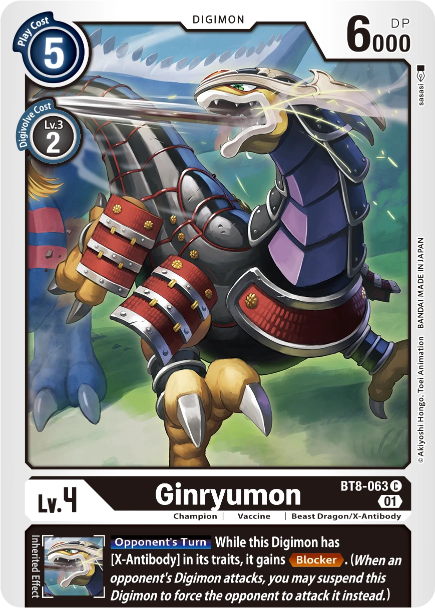 Digimon Card Game Sammelkarte BT8-063 Ginryumon