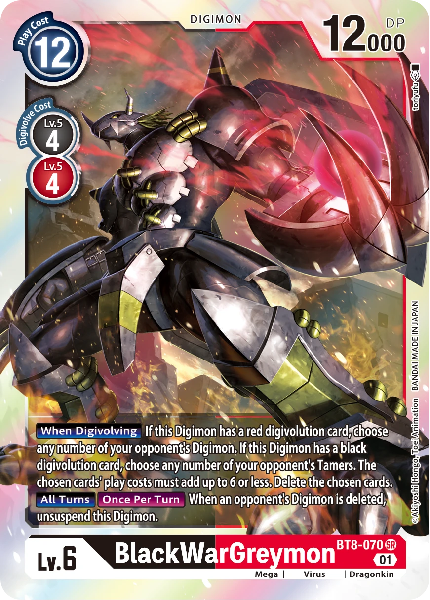 Digimon Card Game Sammelkarte BT8-070 BlackWarGreymon