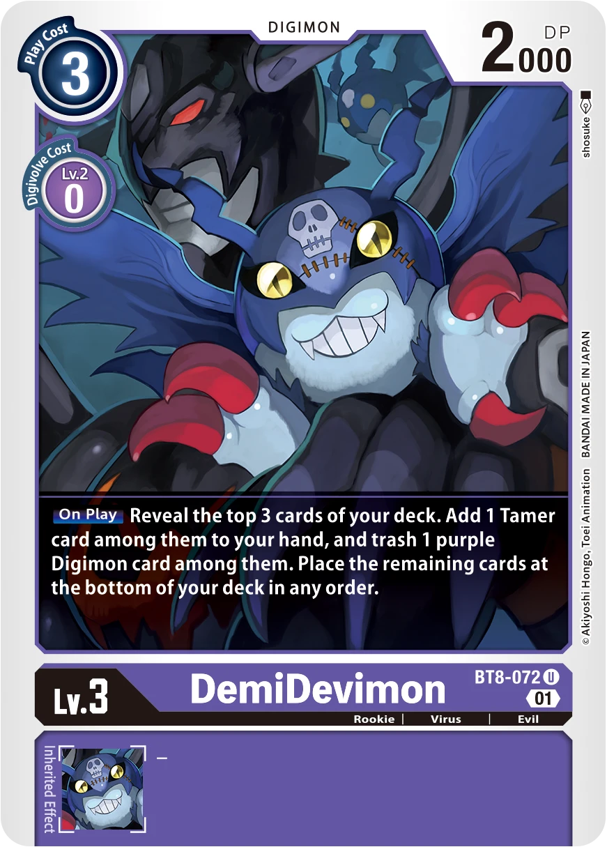 Digimon Card Game Sammelkarte BT8-072 DemiDevimon