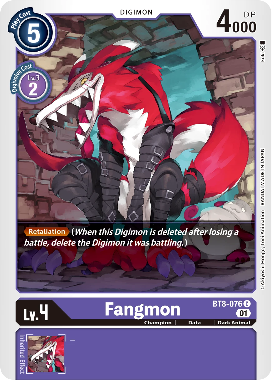 Digimon Card Game Sammelkarte BT8-076 Fangmon