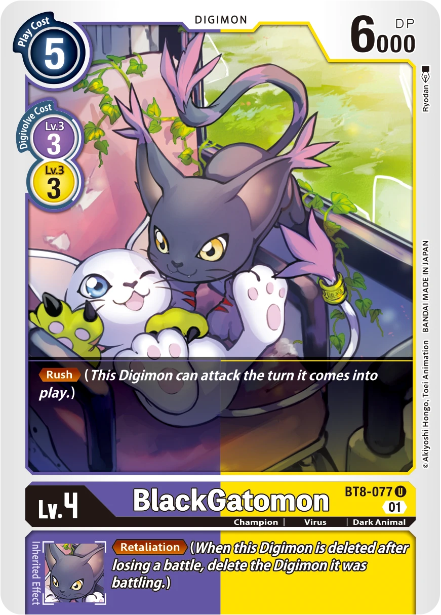 Digimon Card Game Sammelkarte BT8-077 BlackGatomon
