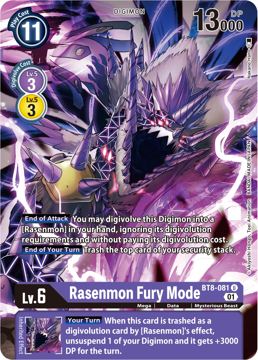 Digimon Card Game Sammelkarte BT8-081 Rasenmon Fury Mode