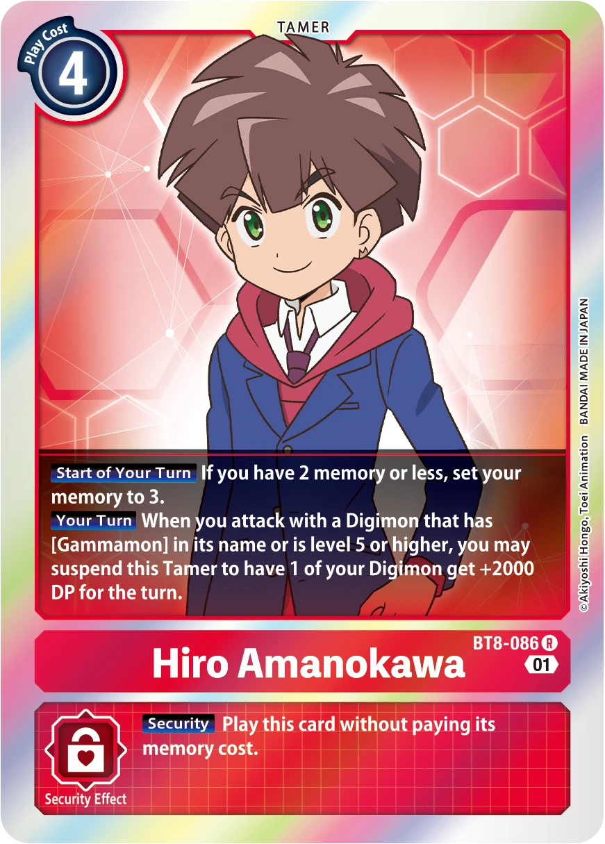Digimon Card Game Sammelkarte BT8-086 Hiro Amanokawa