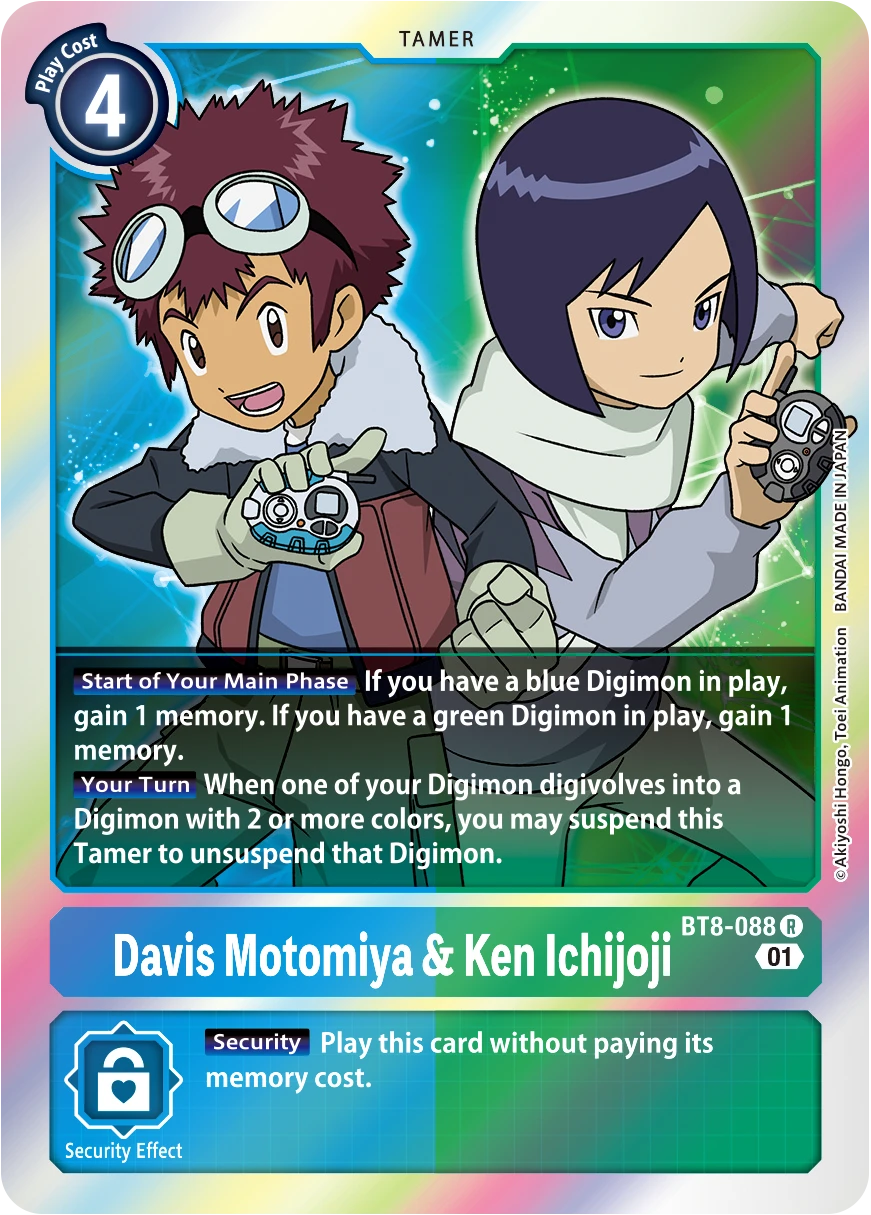 Digimon Card Game Sammelkarte BT8-088 Davis Motomiya & Ken Ichijoji