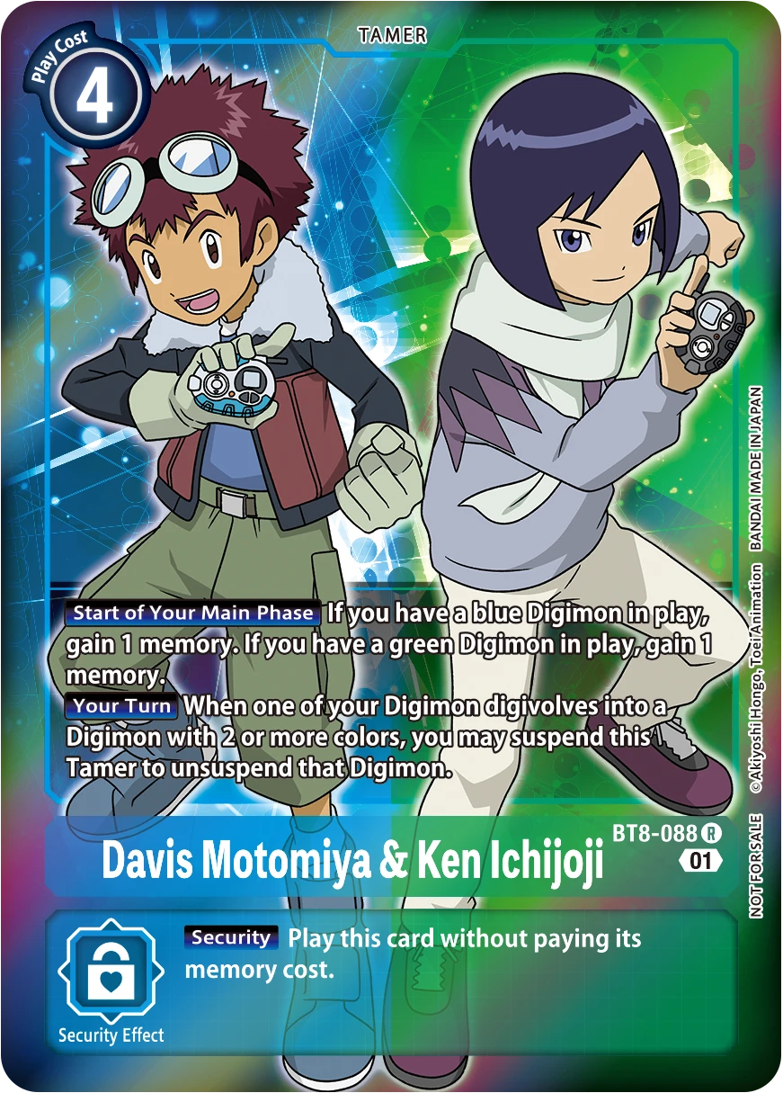 Digimon Card Game Sammelkarte BT8-088 Davis Motomiya & Ken Ichijoji alternatives Artwork 1