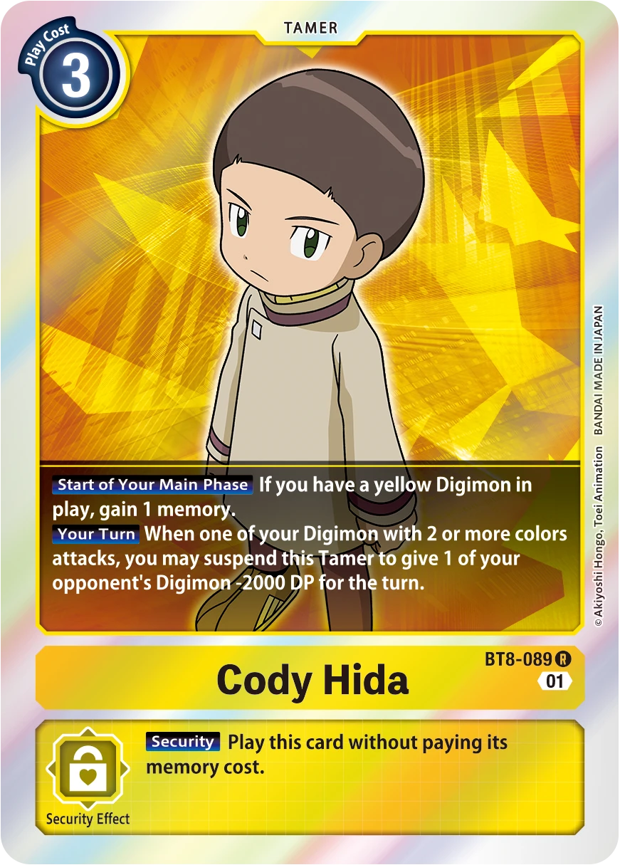 Digimon Card Game Sammelkarte BT8-089 Cody Hida
