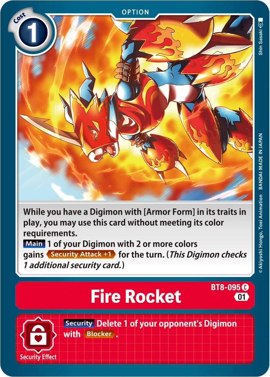 Digimon Card Game Sammelkarte BT8-095 Fire Rocket