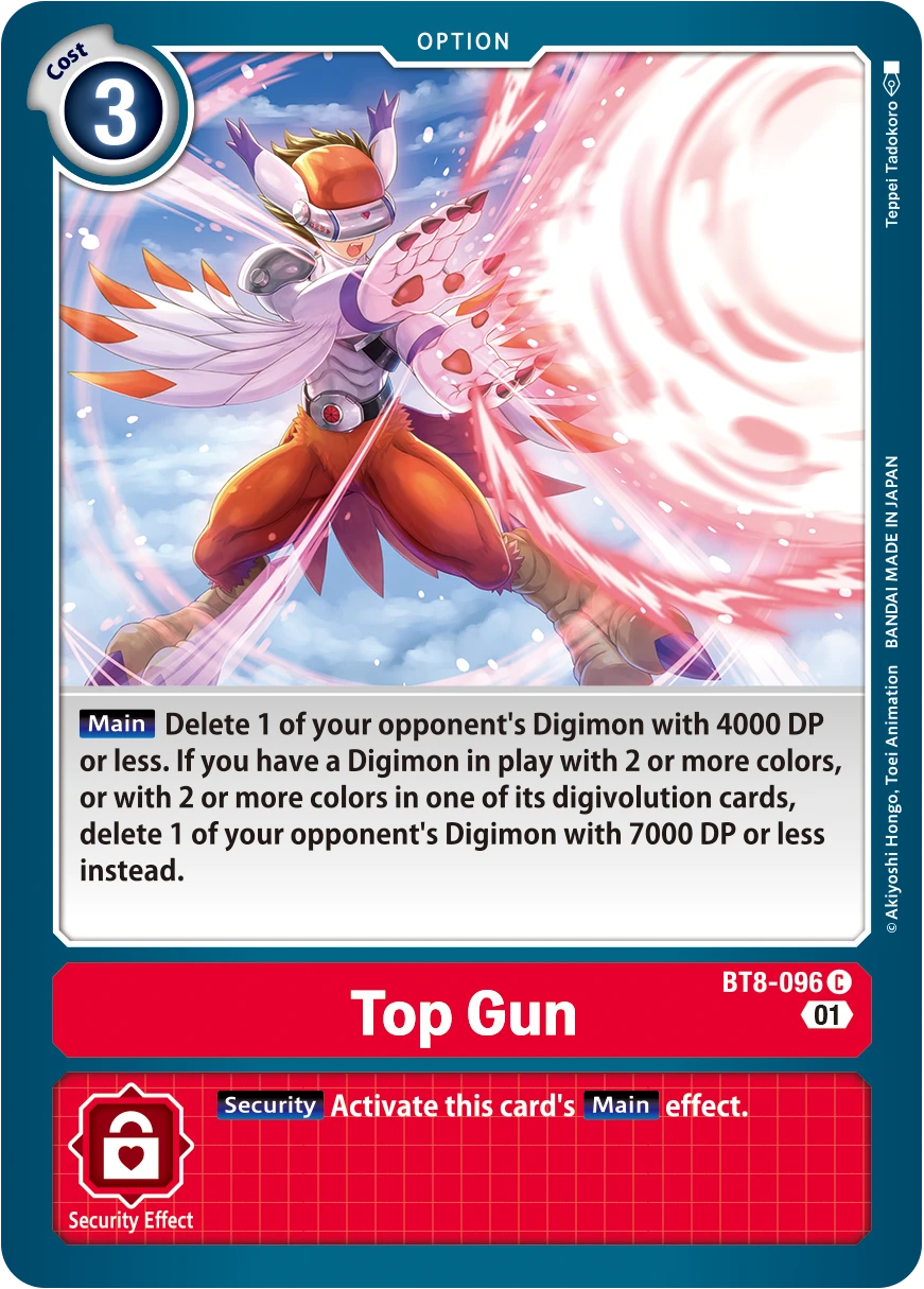 Digimon Card Game Sammelkarte BT8-096 Top Gun