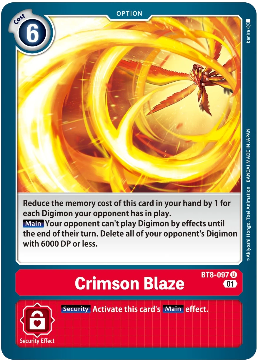 Digimon Card Game Sammelkarte BT8-097 Crimson Blaze