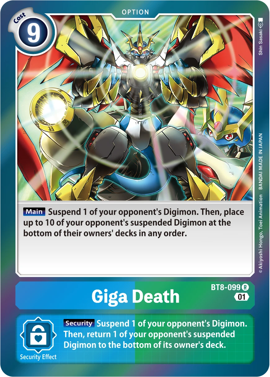 Digimon Card Game Sammelkarte BT8-099 Giga Death