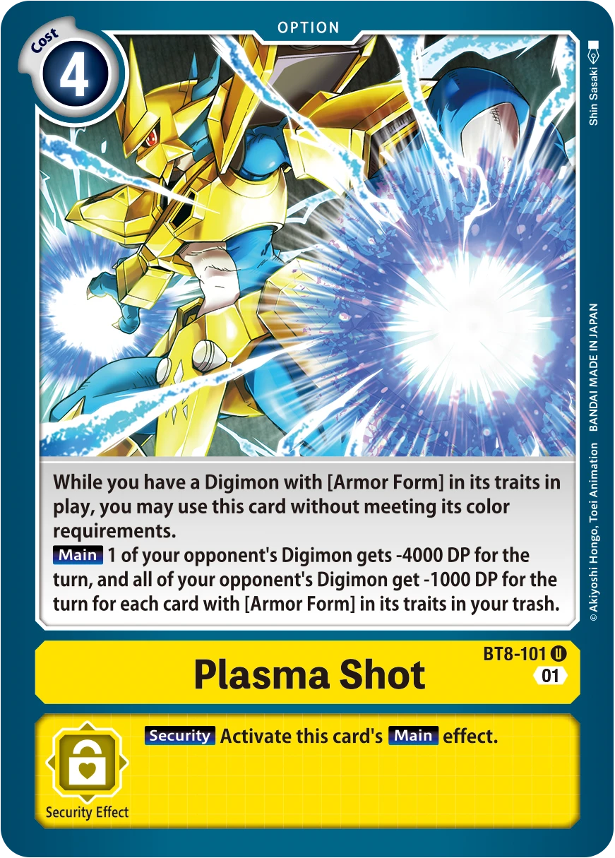 Digimon Card Game Sammelkarte BT8-101 Plasma Shot