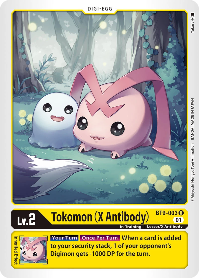 Digimon Card Game Sammelkarte BT9-003 Tokomon (X Antibody)