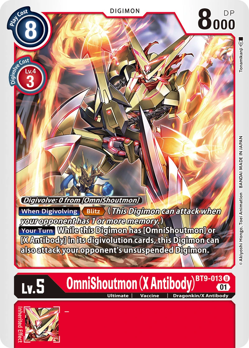 Digimon Card Game Sammelkarte BT9-013 OmniShoutmon (X Antibody)