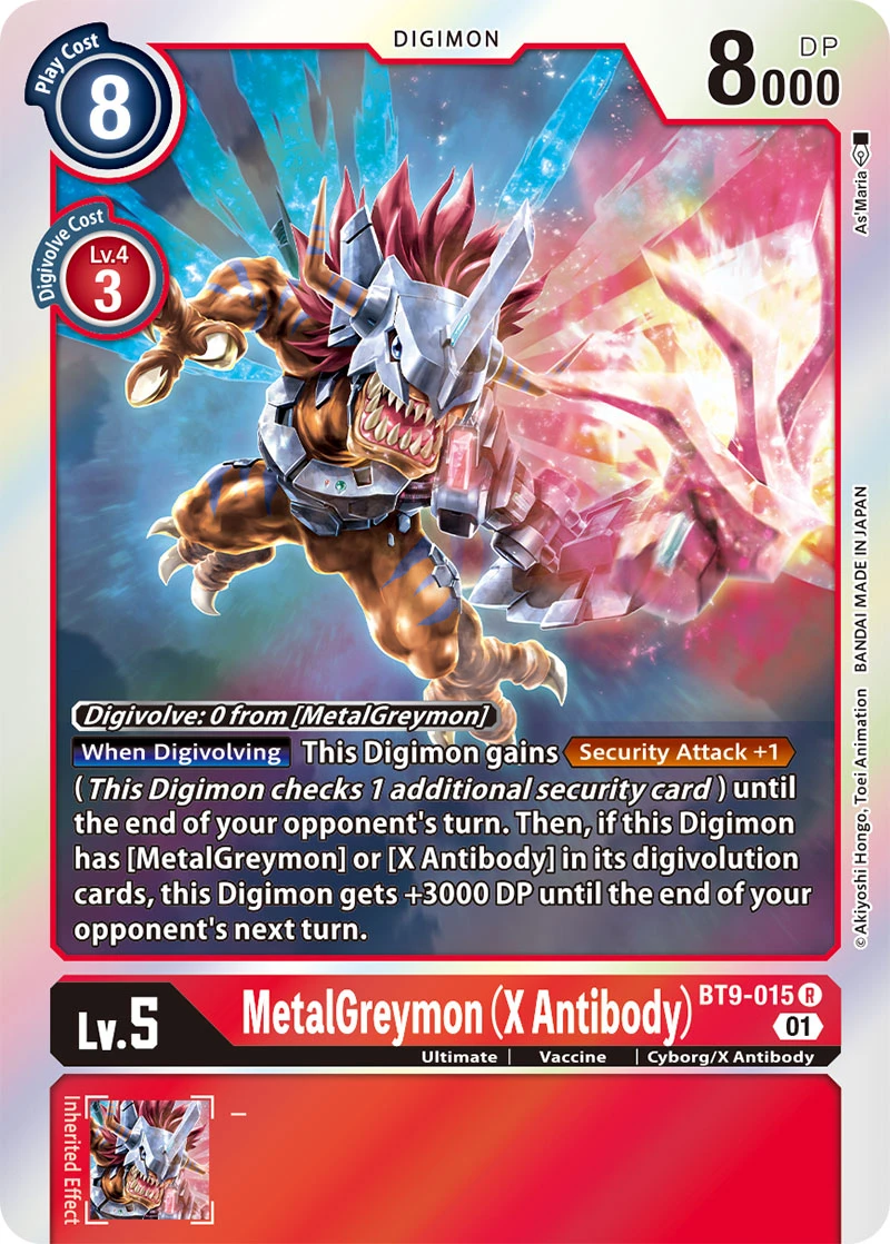 Digimon Card Game Sammelkarte BT9-015 MetalGreymon (X Antibody)