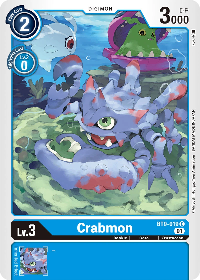 Digimon Card Game Sammelkarte BT9-019 Crabmon