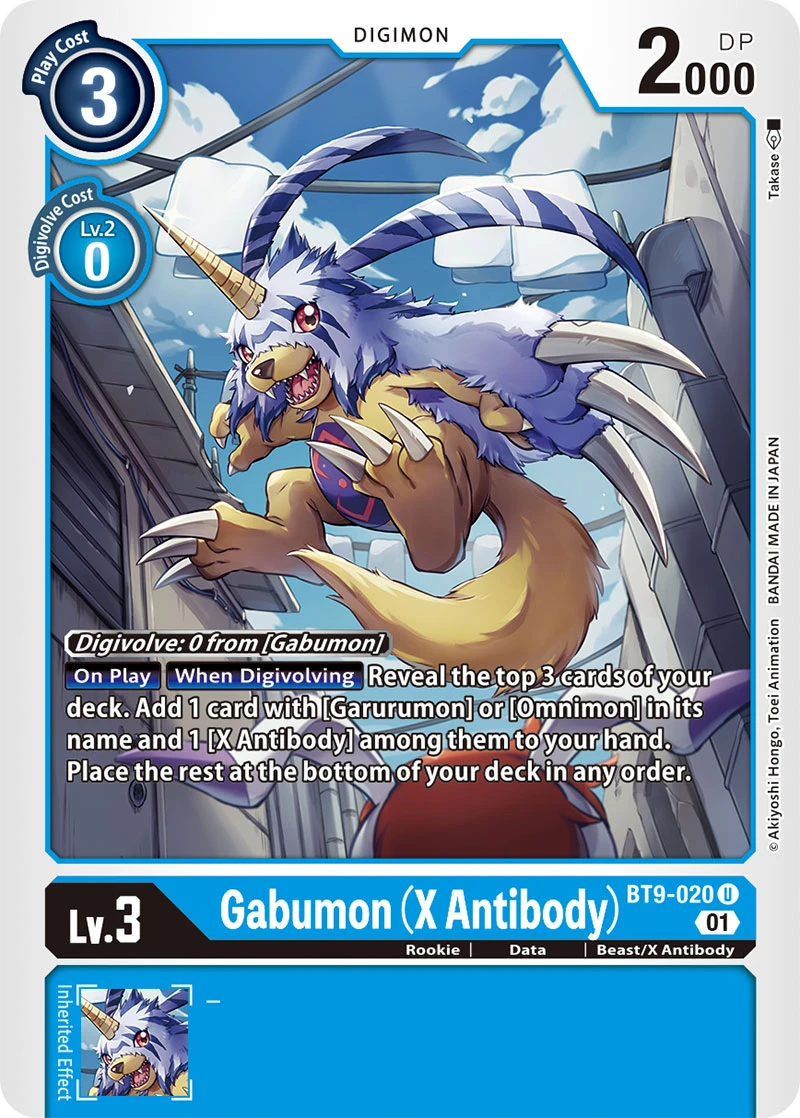 Digimon Card Game Sammelkarte BT9-020 Gabumon (X Antibody)