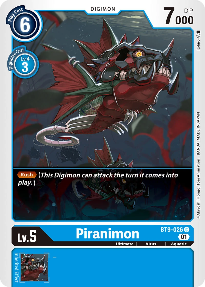 Digimon Card Game Sammelkarte BT9-026 Piranimon