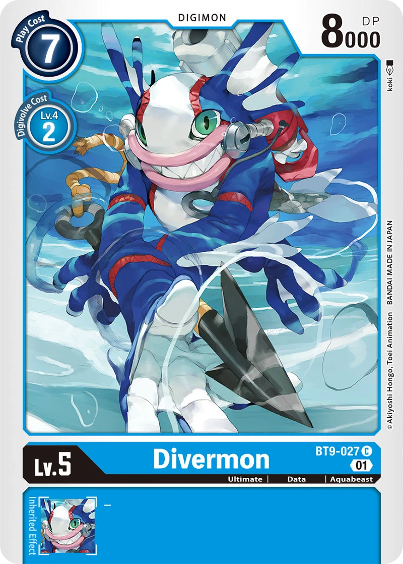 Digimon Card Game Sammelkarte BT9-027 Divermon