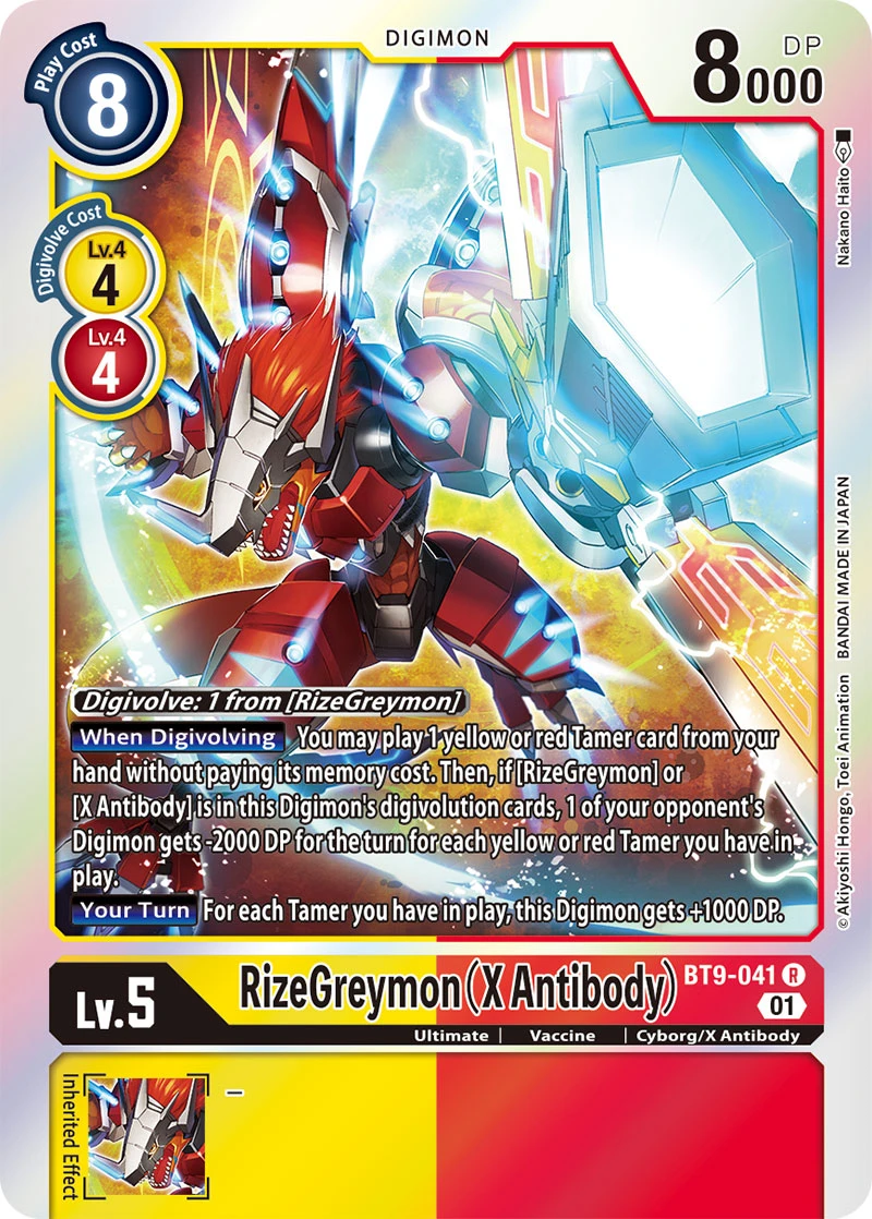 Digimon Card Game Sammelkarte BT9-041 RizeGreymon (X Antibody)