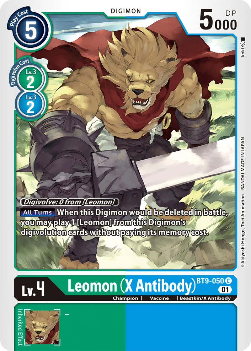 Digimon Card Game Sammelkarte BT9-050 Leomon (X Antibody)