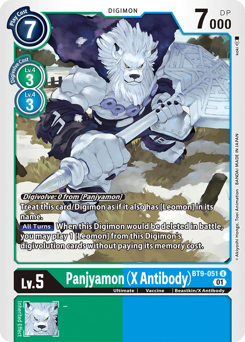 Digimon Card Game Sammelkarte BT9-051 Panjyamon (X Antibody)