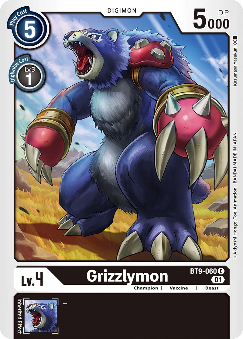 Digimon Card Game Sammelkarte BT9-060 Grizzlymon