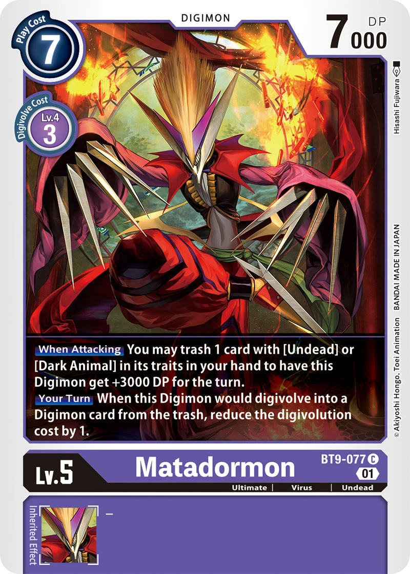 Digimon Card Game Sammelkarte BT9-077 Matadormon